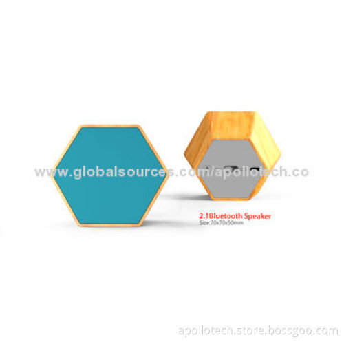 Wooden Bluetooth Speakers with 5V DC/500mA Input, Sized 70 x 70 x 50mm
